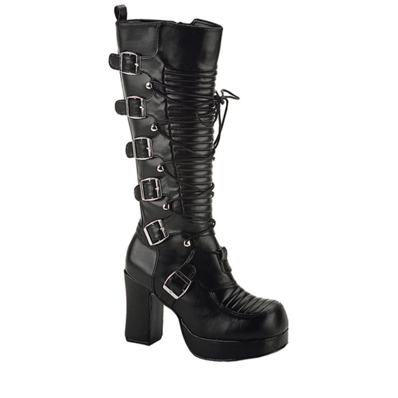 Black Platform Punk Goth Demonia Gothika-200 Boots size 11 NIB - Picture 7 of 9